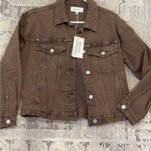 NWT Dear John Dark Brown Denim Jacket